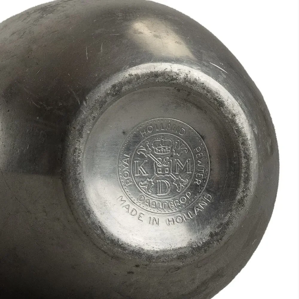 Vintage 60s MCM Royal Holland Pewter Pitcher And Bud Vase Lot
